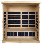 Luxus Infrarot Wrmekabine in Hemlock Runddesign fr 3 Personen