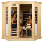 Luxus Infrarot Eck-Wrmekabine in Hemlock fr 4 Personen