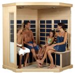 Luxus Infrarot Eck-Wrmekabine in Hemlock fr 4 Personen