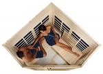 Luxus Infrarot Eck-Wrmekabine in Hemlock fr 4 Personen