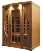 Luxus Infrarot Wrmekabine in Hemlock Runddesign fr 2 Personen