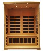 Luxus Infrarot Wrmekabine in Hemlock Runddesign fr 2 Personen